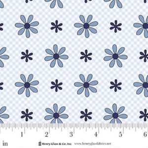 Gail Pan Friendship Garden Daisy Check Light Blue by Henry Glass