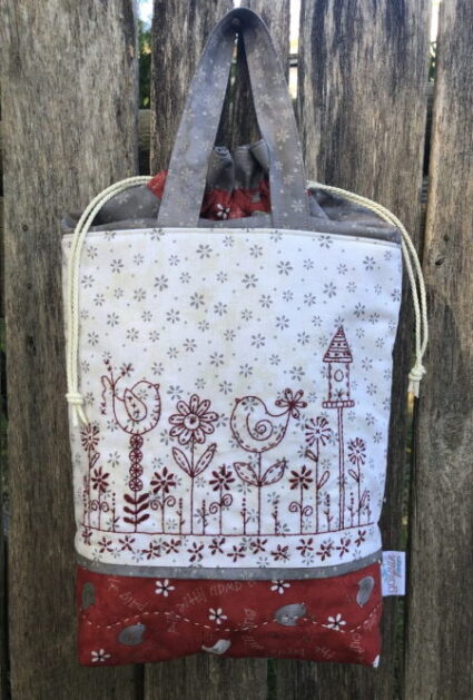 Gail Pan Garden Gathering Embroidered panel design bag pattern