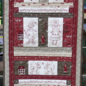 Gail Pan Its Christmas wall Hanging Pattern with embroidered squares