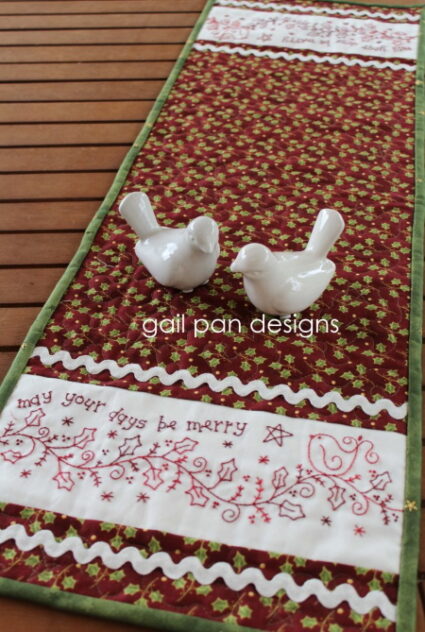 Gail Pan May Your Days Be Merry Christmas Table Runner Pattern