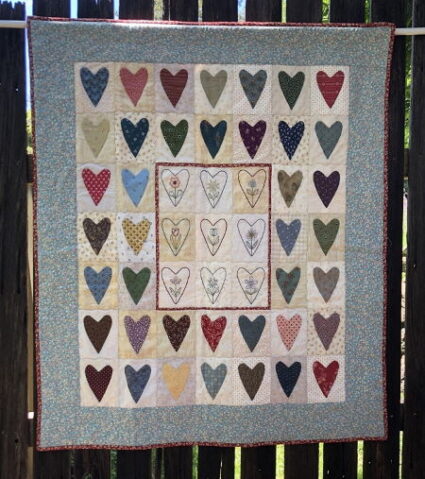 Gail Pan Nine of Hearts Applique Quilt Pattern