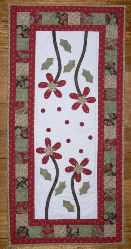 Gail Pan Red Blooms for Christmas Table Runner Pattern