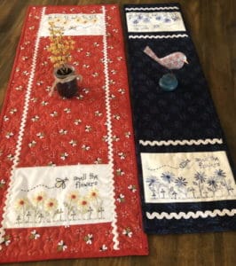 Gail Pan Smell the Flowers Embroidered table runner pattern