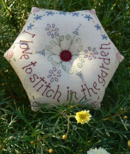 Gail Pan Stitch in the Garden Embroidered Pincushion Pattern