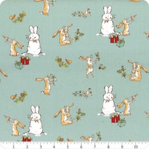 Guess How Much I Love You Christmas Scene Teal by Anita Jeram for Clothworks