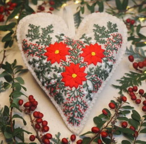 Hannah Burbury Embroidered Heart Kit Celeste