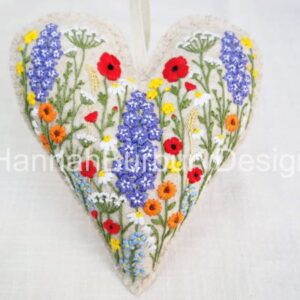 Hannah Burbury Floral Embroidered Heart Charles