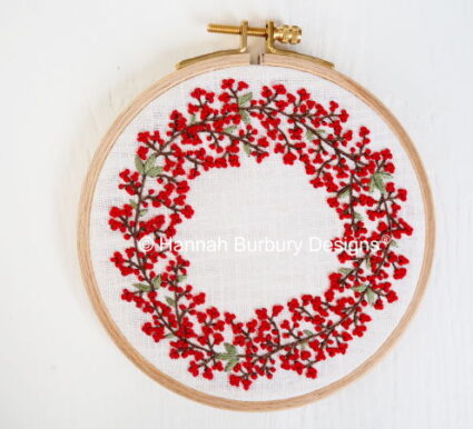 Hannah Burbury Christmas Wreath Embroidered Kit