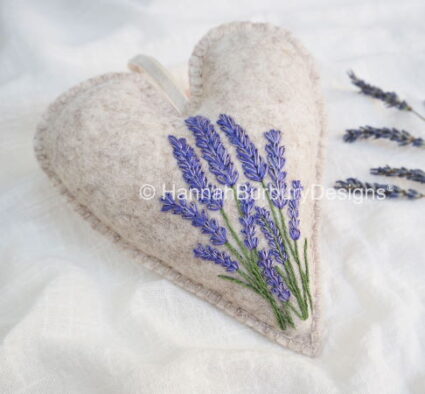 Hannah Burbury Dilly Lavender Heart Embroidered Kit