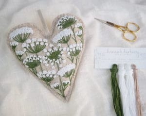 Hannah Burbury Flora Embroidery Heart Kit