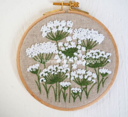 Hannah Burbury Flora Embroidered Cow parsley kit