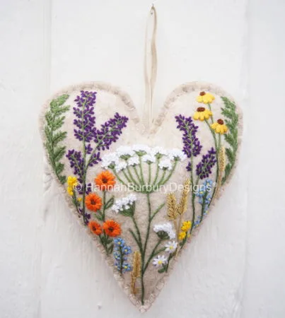 Hannah Burbury Florence spring Flower Embroidered Heart Kit
