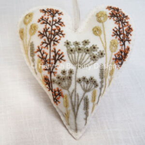 Hannah Burbury Autumn Flower embroidered Heart Kit