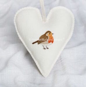 Hannah Burbury George Robin Embroidery heart Kit
