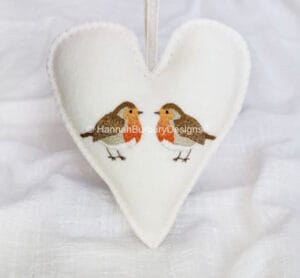 Hannah Burbury George and Camille Robin Embroidery Heart Kit