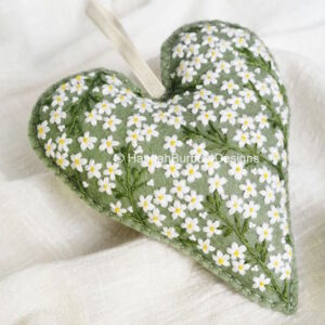 Hannah Burbury Georgy green hand embroidered heart kit