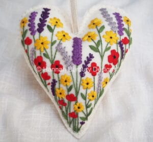 Hannah Burbury Wilma Embroidered Flower Heart Kit