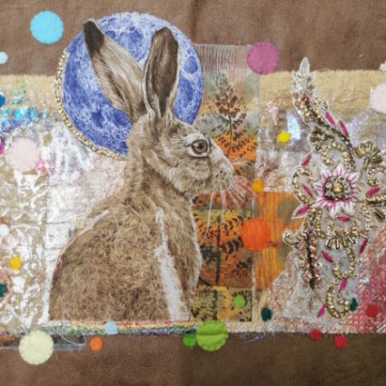 Hare and Moon Embroidered day class with Nigel Cheney