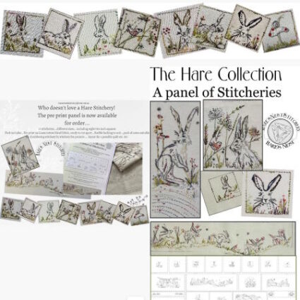 Hares Nest The Hare collection pre printed linen panel
