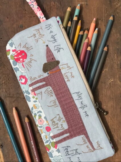 Hatched and Patched A Dogs Life Pencil Case Pattern by Anni Downs