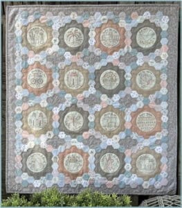 Hatched and Patched Around Town Quilt Pattern by Anni Downs