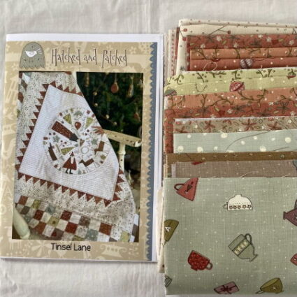 hatched and Patched Tinsel Lane christmas quilt Pattern and Fabric pack