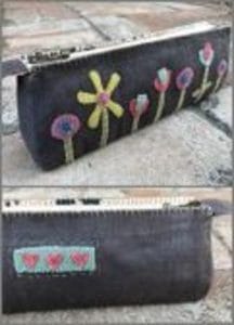 Hatched and Patched Flower Garden Pencil Case pattern