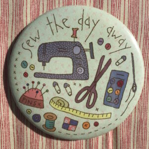 Hatched and Patched Cream Handbag Mirror