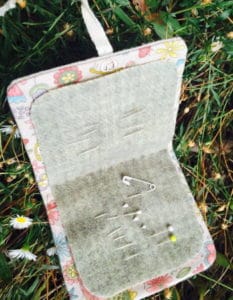 Hatched and Patched Little Flower Needlebook by Anni Downs