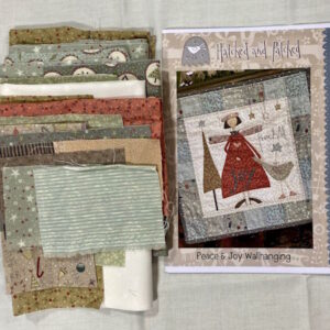 Peace and Joy Wall hanging pattern and fabric kit designed by Hatched and Patched.
