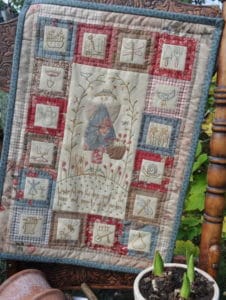 Hatched and Patched Peaceful Garden Wall Haning Pattern by Anni Downs