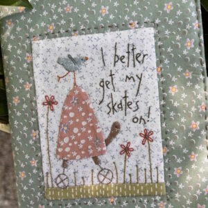 Hatched and Patched Put my Skates on Notebook cover pattern by Anni Downs