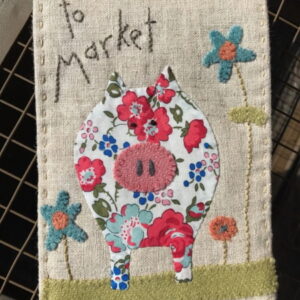 Hatched and Patched To Market Notepad Pattern by Anni Downs