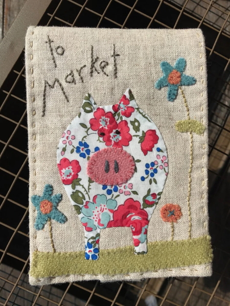 Hatched and Patched To Market Notepad Pattern by Anni Downs