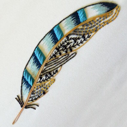 The Bluebird Embroidery Company Metalwork Blue Jay Feather Kit