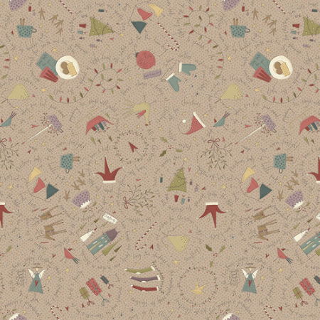 Henry Glass All for Christmas Icons Taupe by Anni Downs