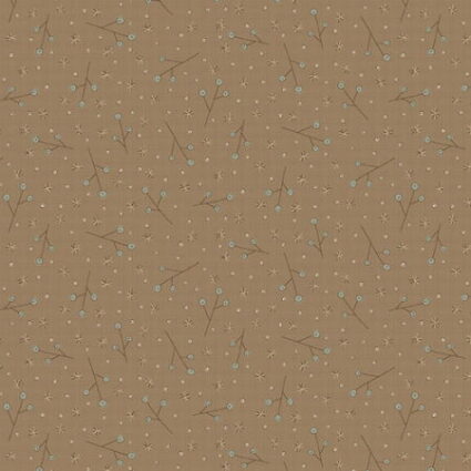 Henry Glass Town Tinsel Lane Christmas fabric Berry Stalks Brown