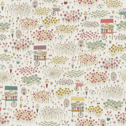 Henry Glass Market Garden Cream Feature Fabric by Anni Downs