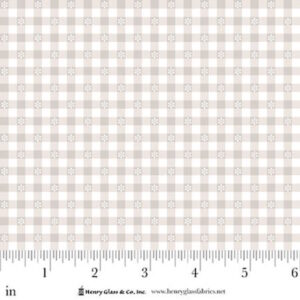Henry Glass Redberry Lane Gingham and daisies in a soft tan by Gail Pan