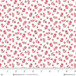 Henry Glass Redberry Lane Mini Calico White littel red flowers by Gail Pan