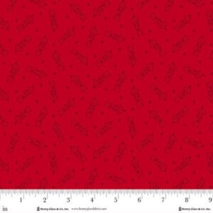 Henry Glass Redberry Lane Tiny Houses Red Cotton Fabric by Gail Pan