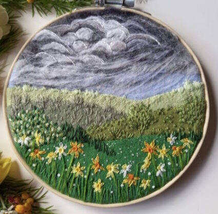 Landscape Collage class with Rebecca from Featherstitch House at Poppy Patch