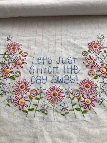 Leanne's House Stitcher's Keeper pattern and kit review - the start of the embroidery