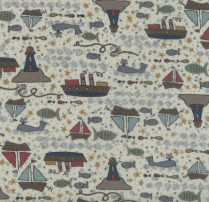 Lecien Ship to Shore Boats Cream by Lynette Anderson