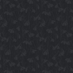 Liberty Silhouette Snowdrop Black cotton fabric