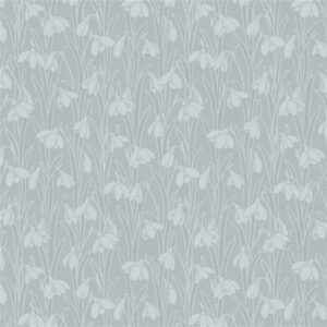 Liberty Lasenby silhouette Snowdrop Polar Grey Cotton Fabric