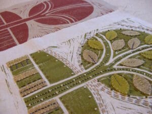 Lino Print Embellishing class with Louise Nichols at Poppy Patch