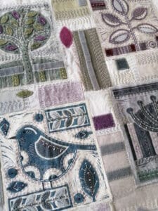 Lino Print Embellishing class with Louise Nichols at Poppy Patch.