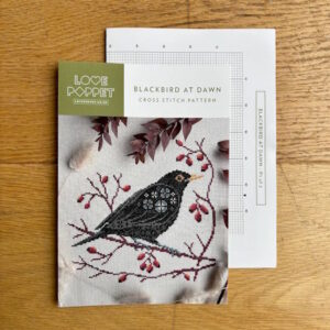 Love Poppet Blackbird at Dawn Cross Stitch Printed Chart