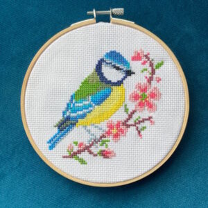 Love Poppet Blue Tit Blossom Cross Stitch Kit